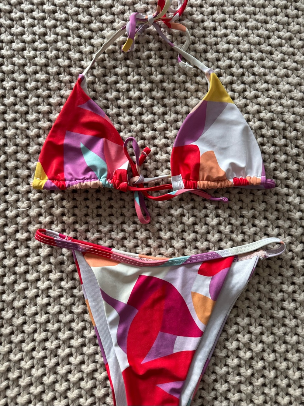 Colorful Abstract Triangle Bikini Set - Picture 2 of 2